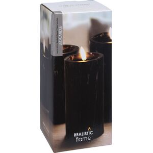 Светодиодная свеча с имитацией пламени Black Marble 12.5 см, на батарейках, таймер Koopman фото 2