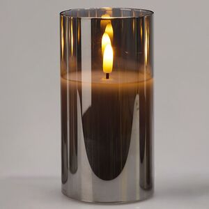 Светодиодная свеча с имитацией пламени Матфен 15 см дымчатая, стекло, на батарейках, таймер Koopman фото 1