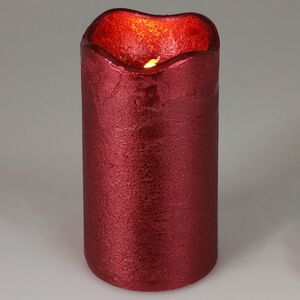 Светодиодная свеча Romanzo 13 см красный металлик, мерцающее пламя, на батарейках, таймер Koopman фото 1