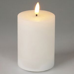Светодиодная восковая свеча Rustic 10 см белая, мерцающее пламя, на батарейках, таймер Koopman фото 1