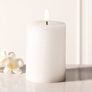 Светодиодная восковая свеча Rustic 10 см белая, мерцающее пламя, на батарейках, таймер Koopman фото 1