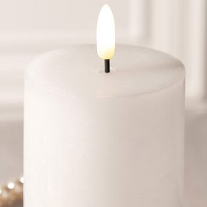 Светодиодная восковая свеча Rustic 10 см белая, мерцающее пламя, на батарейках, таймер Koopman фото 2