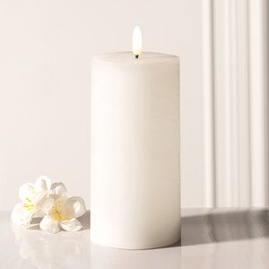 Светодиодная восковая свеча Rustic 15 см белая, мерцающее пламя, на батарейках, таймер Koopman фото 1