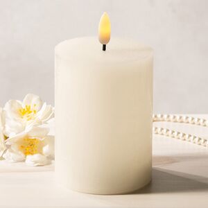 Светодиодная восковая свеча Rustic 10 см слоновая кость, мерцающее пламя, на батарейках, таймер Koopman фото 1