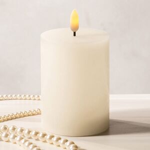 Светодиодная восковая свеча Rustic 10 см слоновая кость, мерцающее пламя, на батарейках, таймер Koopman фото 5