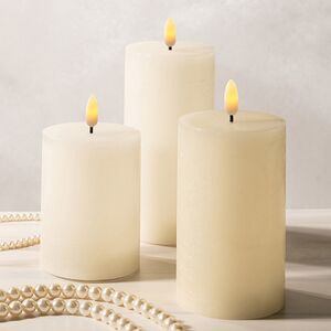 Светодиодная восковая свеча Rustic 12.5 см слоновая кость, мерцающее пламя, на батарейках, таймер Koopman фото 4