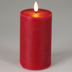 Светодиодная восковая свеча Rustic 12.5 см красная, мерцающее пламя, на батарейках, таймер Koopman фото 1