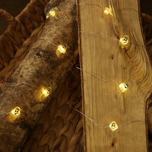 Светодиодная гирлянда на батарейках Привидения 2.2 м, 15 теплых белых LED ламп, прозрачный ПВХ, IP20 Koopman фото 7