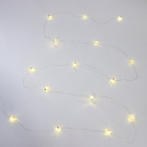 Светодиодная гирлянда на батарейках Привидения 2.2 м, 15 теплых белых LED ламп, прозрачный ПВХ, IP20 Koopman фото 8