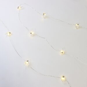 Светодиодная гирлянда на батарейках Привидения 2.2 м, 15 теплых белых LED ламп, прозрачный ПВХ, IP20 Koopman фото 4