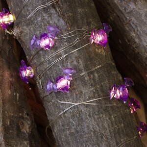 Светодиодная гирлянда на батарейках Летучие Мышки 2.2 м, 15 теплых белых LED ламп, серебряная проволока, IP20 Koopman фото 4