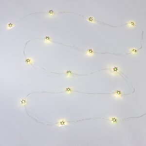 Светодиодная гирлянда на батарейках Mystic Eyes 2.2 м, 15 теплых белых LED ламп, прозрачный ПВХ, IP20 Koopman фото 6