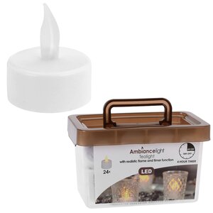 Чайная светодиодная свеча Classic в коробке, 24 шт, таймер, на батарейках Koopman фото 4