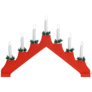 Светильник-горка Этери 40*31 см красная, 7 свечей с теплыми белыми LED Koopman фото 2