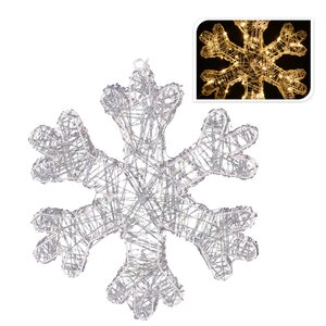 Светодиодная снежинка Алансон 30 см 30 теплых белых мини LED ламп, на батарейках Koopman (Купман) фото 2