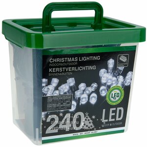 Светодиодная гирлянда В Коробке 240 холодных белых LED ламп 24 м, зеленый ПВХ, контроллер, IP44 Koopman фото 3