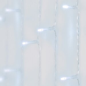 Светодиодный Водопад 2.25*1.5 м, 240 холодных белых LED ламп, прозрачный ПВХ, контроллер, IP44