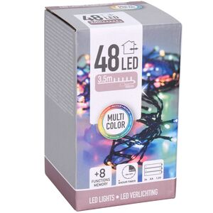 Светодиодная гирлянда на батарейках Koopman 3.5 м, 48 разноцветных LED ламп, черный ПВХ, контроллер, IP44 Koopman фото 2