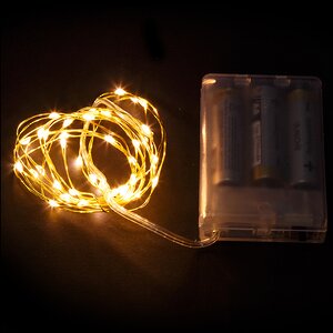 Светодиодная гирлянда Капельки на батарейках 40 экстра теплых белых мини LED ламп 2 м, золотая проволока Koopman фото 1
