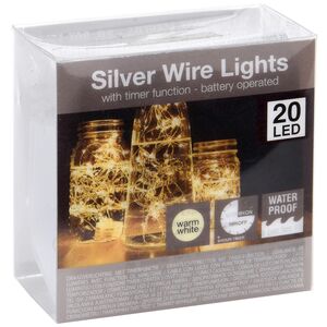 Светодиодная гирлянда Роса Oasis с батареечным блоком-свечой, 1 м, 20 теплых белых LED, серебряная проволока Koopman (Купман) фото 2