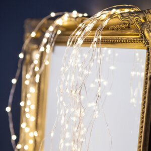 Гирлянда Лучи Росы 10*2 м, 200 теплых белых мини LED ламп, серебряная проволока, IP44 Koopman фото 4