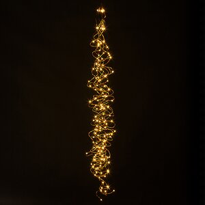 Гирлянда на елку 150-210 см Лучи Капельки Росы на батарейках, 8 нитей, 160 экстра теплых белых мини LED ламп, золотая проволока, IP20 Koopman фото 3