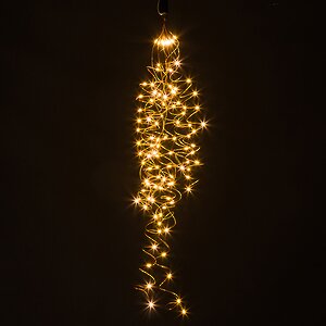 Гирлянда на елку 1 м Лучи Капельки Росы, 10 нитей, 100 экстра теплых белых мини LED ламп, золотая проволока, IP44 Koopman фото 4