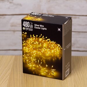 Светодиодная гирлянда Капельки Фейерверк 4.8 м, 480 теплых белых MICROLED  ламп, серебряная проволока, IP44 Koopman фото 7