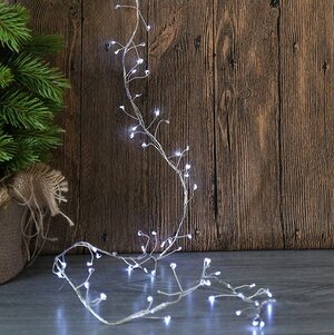 Светодиодная гирлянда Капельки Фейерверк 7.2 м, 720 холодных белых MICROLED ламп, серебряная проволока, IP44 Koopman фото 4