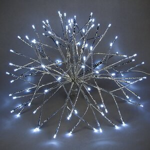 Светодиодный Ежик, серебряный, 45 см, 96 ХОЛОДНЫЕ БЕЛЫЕ лампы Koopman фото 2