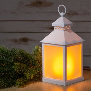 Декоративный фонарь с имитацией пламени Гремберг 26 см белый, на батарейках Koopman фото 1