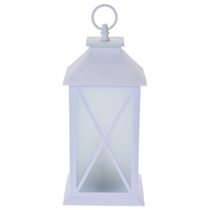 Декоративный фонарь с имитацией пламени Асгард 28 см белый в сеточку, на батарейках Koopman фото 2