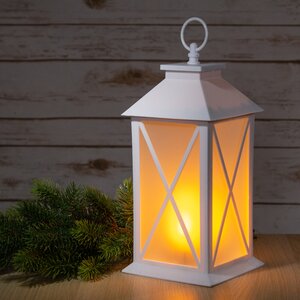 Декоративный фонарь с имитацией пламени Асгард 28 см белый в сеточку, на батарейках Koopman фото 1