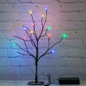 Светящееся дерево Сказочная Липа 30 см, 15 разноцветных мини LED ламп, на батарейках Koopman фото 1