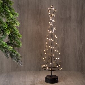Декоративная светящаяся елка Кассиопея 50 см, 85 теплых белых мини LED ламп, на батарейках Koopman фото 1