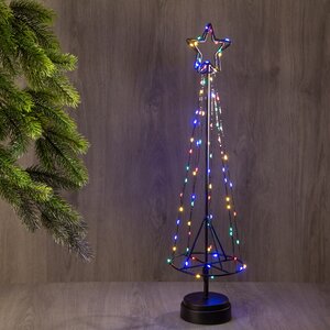 Декоративная светящаяся елка Кассиопея 50 см, 85 разноцветных мини LED ламп, на батарейках