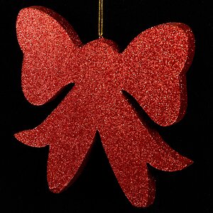 Украшение для уличной елки Бантик Ажурный с блестками 25 см красный, пеноплекс Winter Decoration фото 1