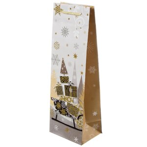 Пакет для бутылки Magic Christmas - Сани с Подарками 36*12 см Due Esse Christmas фото 1