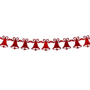 Гирлянда из фольги Колокольчики 210*15 см красная голографическая Holiday Classics фото 2
