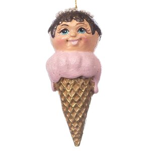 Елочная игрушка Мороженое Клубничный Рафаэль - Cabriolet a Glace 10 см, подвеска Goodwill фото 1