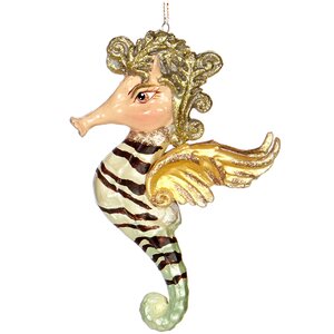 Елочная игрушка Морской Конёк Джанмарко 15 см золотой, подвеска Goodwill фото 1
