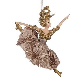 Елочная игрушка Балерина Фелиция Лакруа в золотом платье - Большой Театр 16 см, подвеска Goodwill фото 1