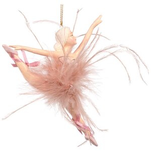 Елочное украшение Балерина Мари-Франсуаз 15 см в пудровом платье, подвеска Goodwill фото 1