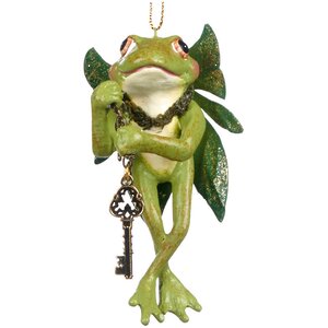 Елочная игрушка Лягушонок Матиас 10 см с волшебным ключом, подвеска Goodwill фото 1