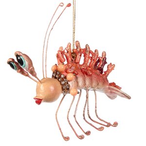 Елочная игрушка Коралловая Креветка Джусс 15 см розовая, подвеска Goodwill фото 1