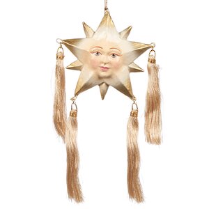 Елочная игрушка Солнечная Звезда Эрида 9 см кремовая, подвеска