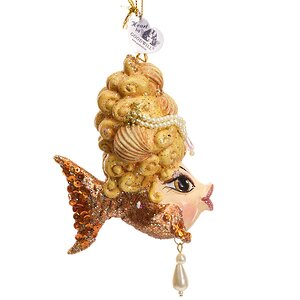 Елочная игрушка Рыбка - Поцелуйчик Королева 13 см бронзовая, подвеска Goodwill фото 1