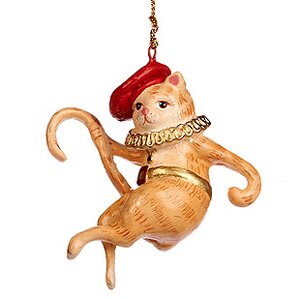 Елочное украшение Кот Сеньор в Красном Берете 9 см, подвеска Goodwill фото 1