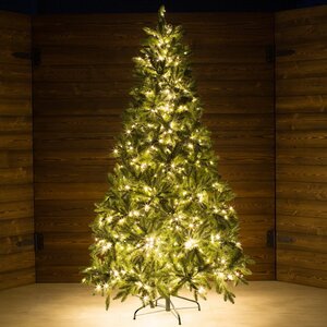 Искусственная елка с лампочками Барокко Премиум 120 см, теплые белые LED, ЛИТАЯ + ПВХ