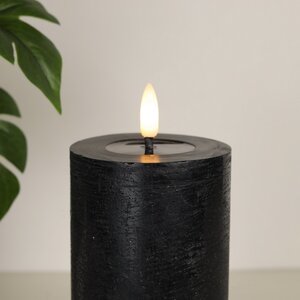 Светодиодная свеча с имитацией пламени Игрим 15 см черная, батарейка Peha фото 2